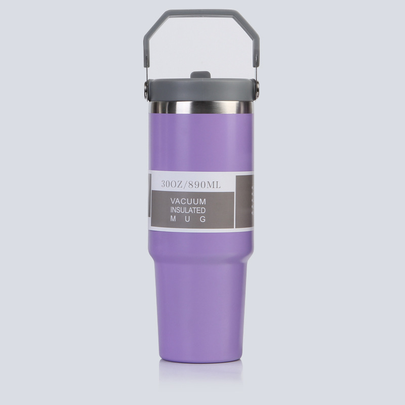 Vaso térmico para coche 30oz acero inoxidable 304 con pajilla y doble tapa vaso de hielo