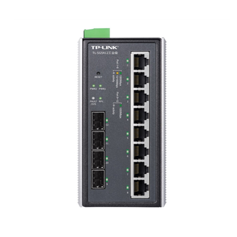 TP-LINK TL-SG5412工业级全千兆4光8电三层交换机网络环网生成树