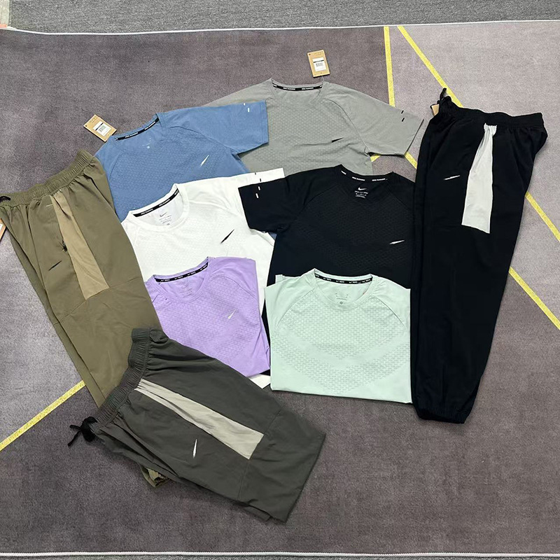 New cross-border short-sleeve long-pants set, loose, breathable, quick-drying, casual sports high-quality jogger pants, trendy New cross-border short-sleeve long-pants set, loose, breathable, quick-drying, casual sports high-quality jogger pants, trendy