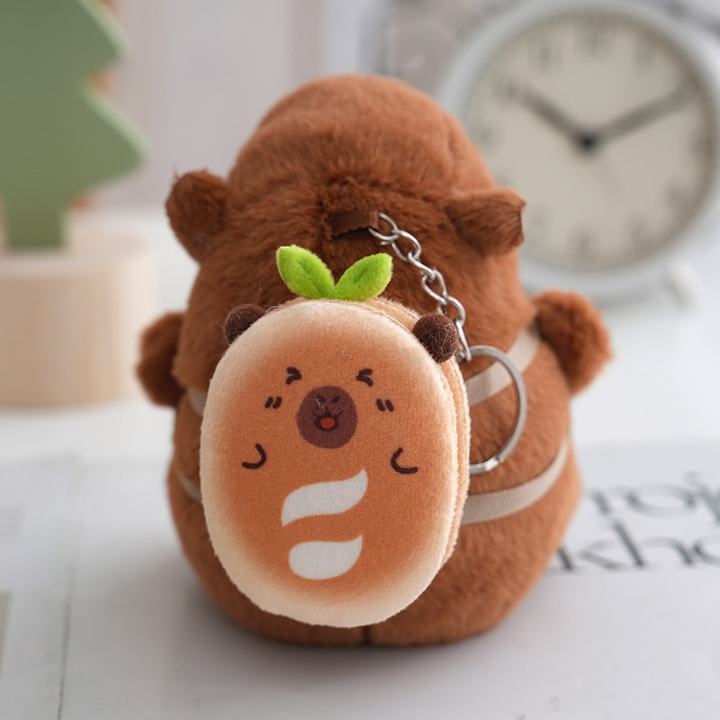 カピバラぬいぐるみハンバーガークッキーカピバラ人形キーホルダーバックパックペンダントぬいぐるみペンダント卸売|undefined