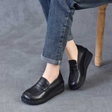 以一 Кожаные универсальные ретро лоферы, воловья кожа, мягкая подошва