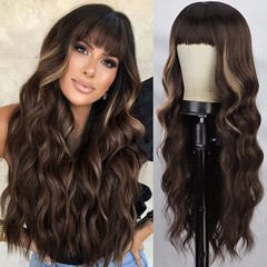 Cross-border synthetic hair wigs: European and American-style wigs for women—featuring straight, long, curled, and ombre designs made from high-temperature resistant fibers.