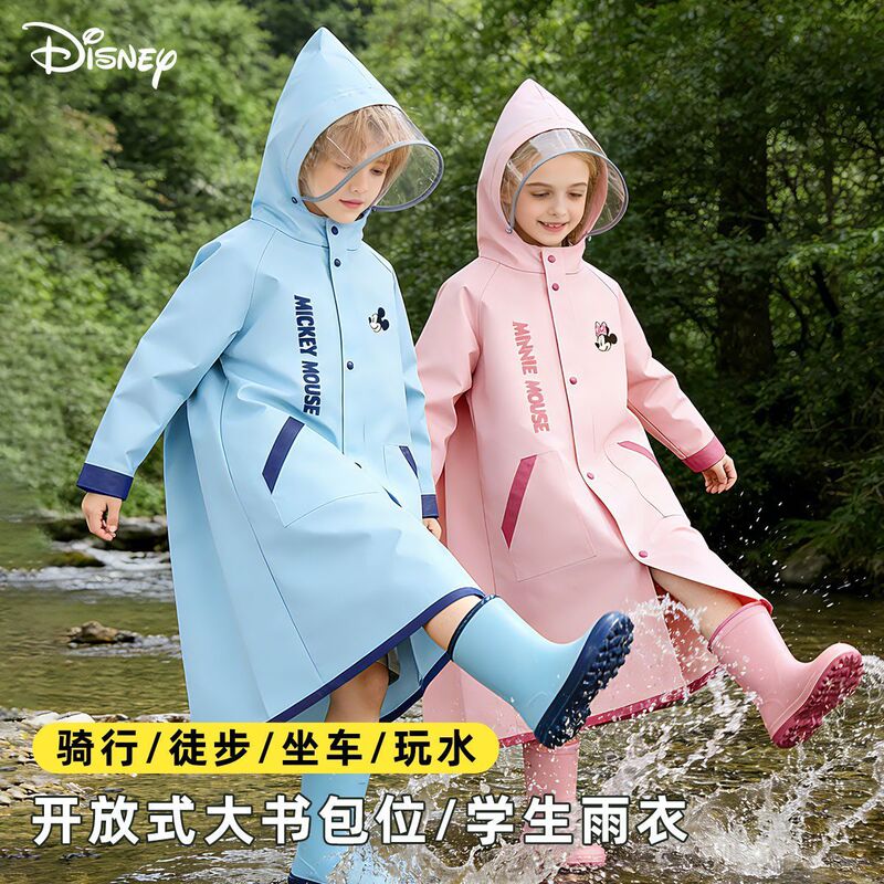 Disney raincoat for older children, long full-body raincoat with zipper and backpack space for boys and girls going to school Disney raincoat for older children, long full-body raincoat with zipper and backpack space for boys and girls going to school