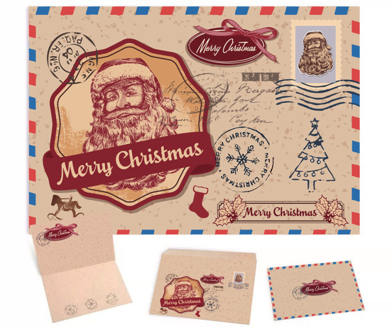アマゾンの爆発的なクリスマスカード封筒かわいい漫画の割引カードの祝福メッセージカードの封筒|undefined