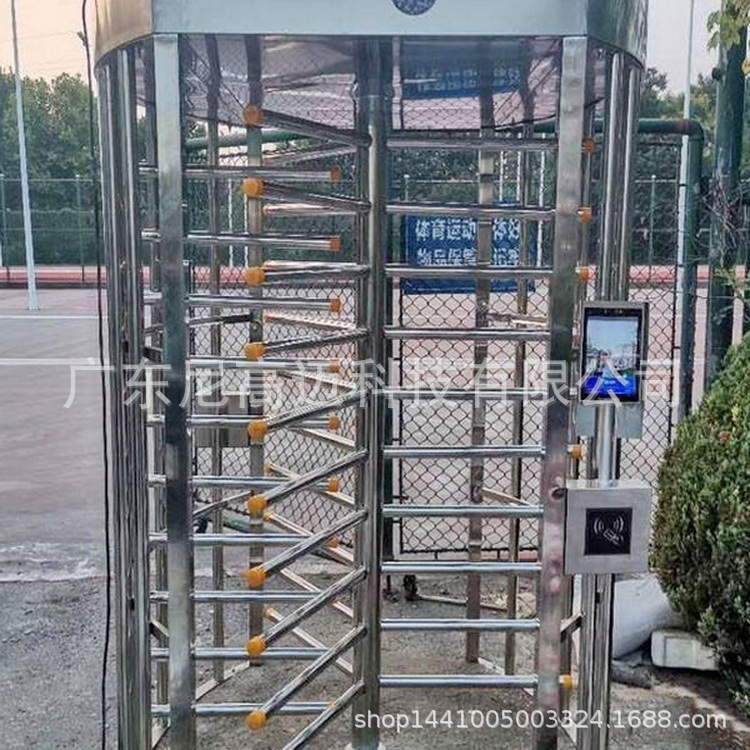 刷卡二维码门禁旋转门电动封闭式人行通道滚扎三翼全高栅栏转闸机