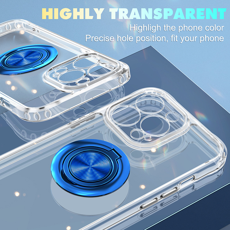 新款适用苹果14promax手机壳iPhone14透明指环手机套苹果13磁吸壳