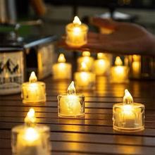 跨境led电子蜡烛发光茶蜡透明无烟氛围感流泪蜡烛少女心小夜灯