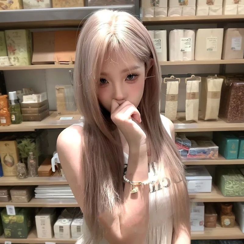 【提拉米苏】假发女刘海高层次粉棕色网红减龄显脸小自然全头套式|undefined