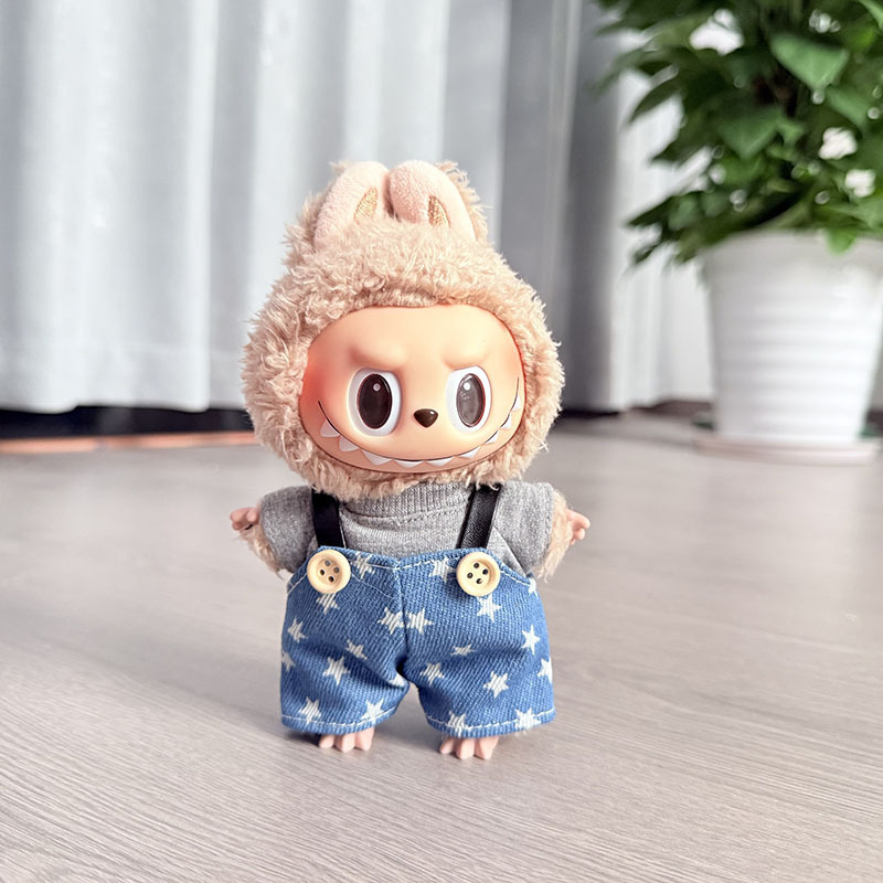 仅售娃衣】一二三代钥匙扣Labubu衣服挂件拉布布娃衣星空牛仔背带|undefined