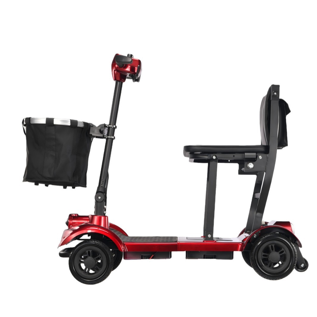 Four-wheel electric mobility scooter for elderly/disabled, anti-fall, foldable