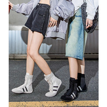 阿迪同款现货拳击鞋内增高芭蕾舞鞋运动风短靴女透气时尚德训鞋女