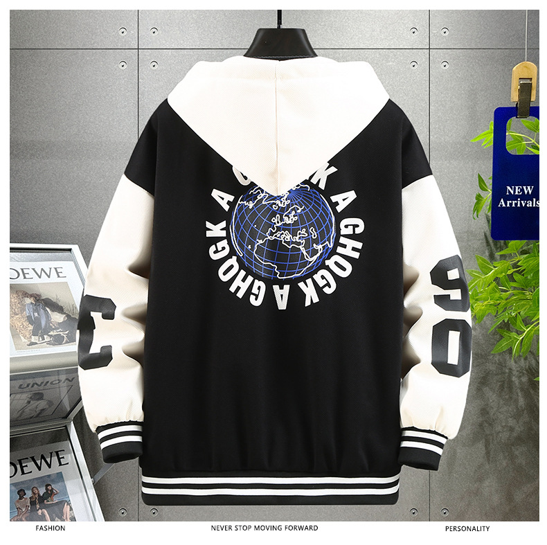 Youth Spring and Autumn Season Jacket Coat Male Junior High School Student Top Handsome Trend Big Boys' Baseball Jersey_voghion.com