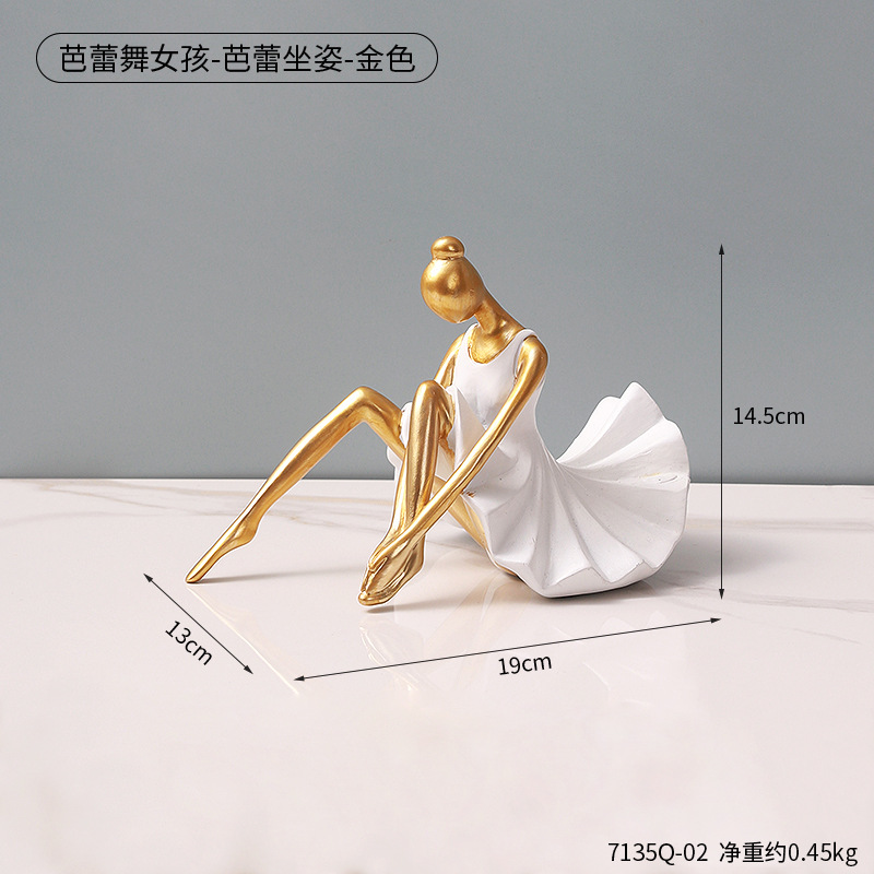 Nordic style left and right thinking character abstract resin crafts decoration office model room decoration 
