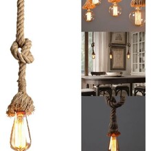 单头麻绳吊灯跨境美式复古工业风餐吧酒店商铺酒吧创意灯具批发