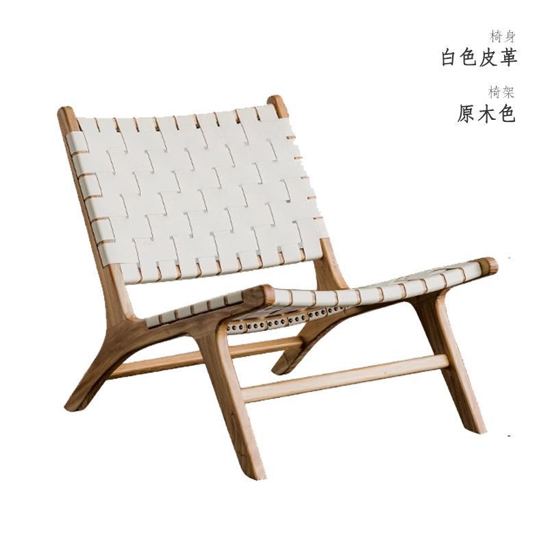 Una silla de silla de madera sólida nórdica sofá retrógrado individual de alojamiento residencial hotel silla de tejido casual