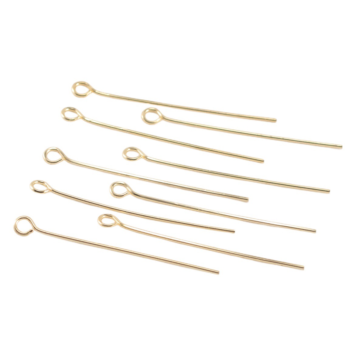 14K chapado en oro real, aguja de bola de 9 caracteres con retención de color, accesorios de aguja diyT hechos a mano, punta plana, punta redonda, material de joyería de oreja