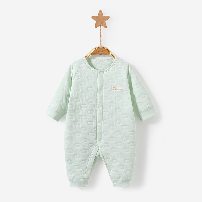 Bebé mono Primavera, Otoño e Invierno desgaste de los hombres y las mujeres algodón cálido traje acolchado otoño mameluco recién nacido Ropa bebé
