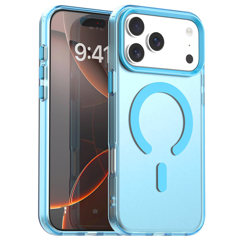 糖果色磁吸适用iPhone17手机壳苹果17ProMax磨砂半透明肤感保护套|undefined