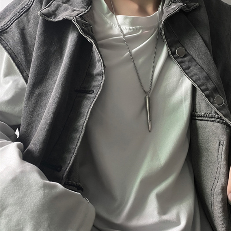 Collana da uomo con ciondolo a forma di proiettile hip-hop alla moda, accessori per studenti autoritari_voghion.com