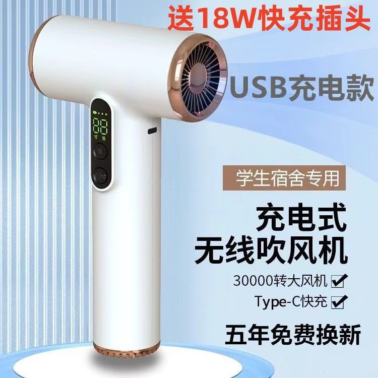 Rechargeable Wireless Hair Dryer, Unplugged Hair Dryer for Dormitory Use, Hot and Cold Air for Students, Travel and Outing, Hair Care Constant Temperature
