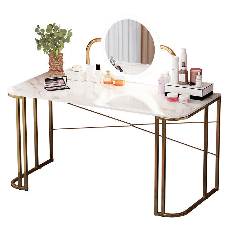 Tocador Dormitorio Mesa de maquillaje Espejo con luz Apartamento pequeño Estilo rojo neto Una mesa de maquillaje de lujo simple y ligera al por mayor