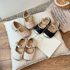 Ins Children's Mary Jane Shoes 2024 Spring and Autumn New Girls' Round Toe Soft Sole One Strap Low Mouth French Single Shoes