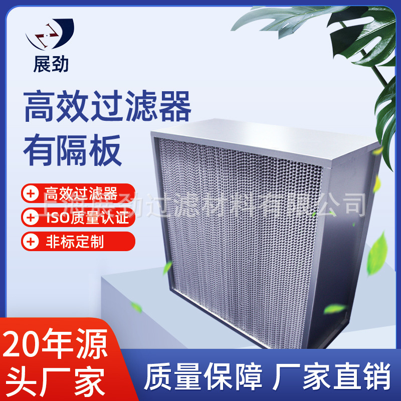 有隔板高效空气过滤器y型H13H14高效过滤器耐高温净尘防静电