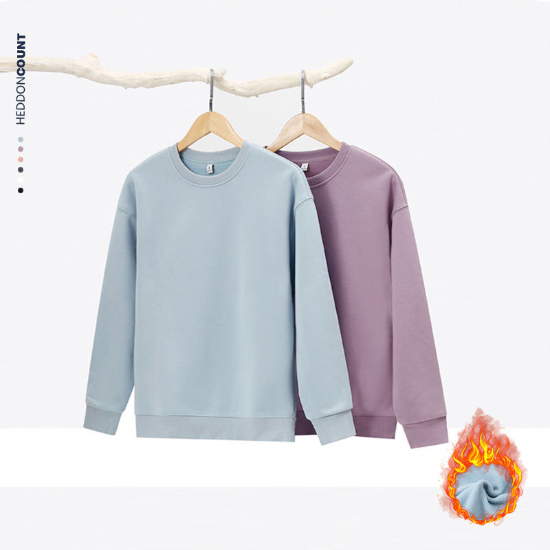 Oversized Fleece Crewneck Sweatshirt - 340GSM Plush-Lined Unisex Pullover With Drop Shoulder For Men & Women_voghion.com