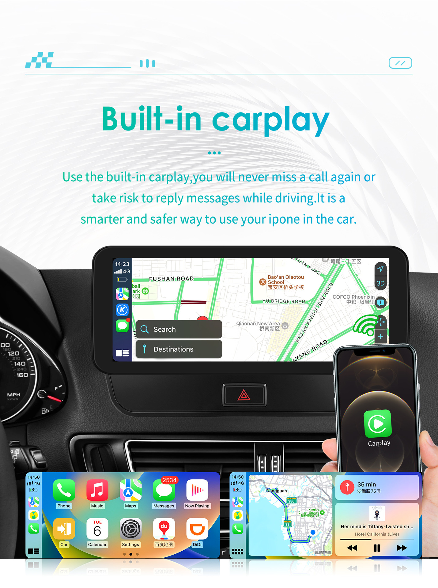 Suitable for 09-16 Audi Q5 Android large screen central control display navigation reversing image all-in-one machine