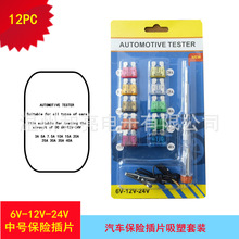 汽车诊断仪测电笔套装/保险丝试灯6-24V验电检测工具/12pc