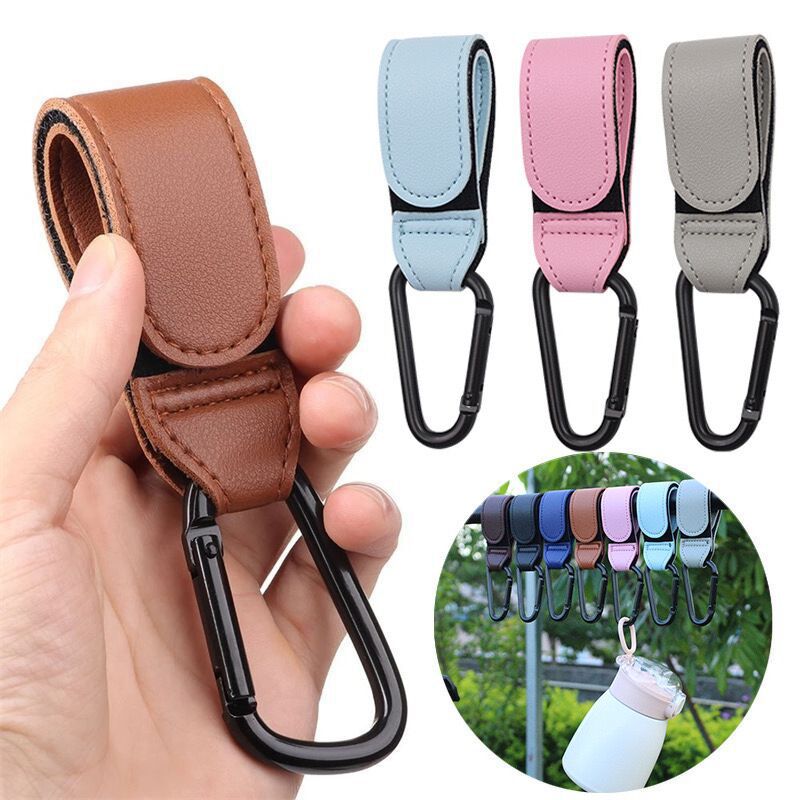 婴儿车挂钩多功能挂钩儿童推车便捷式金属扣皮革魔术贴绑带