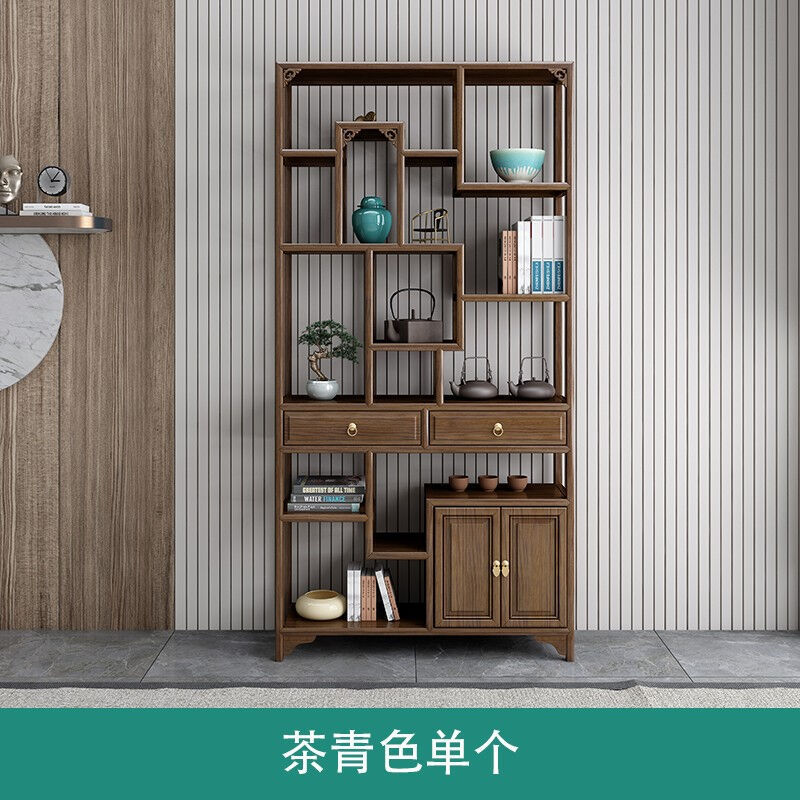 Solid wood Duobaoge Bogu rack display cabinet office bookshelf antique shelf fully equipped new Chinese tea storage rack