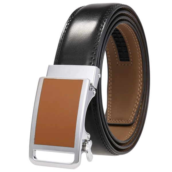 Earthy yellow/chrome buckle+3633 black belt
