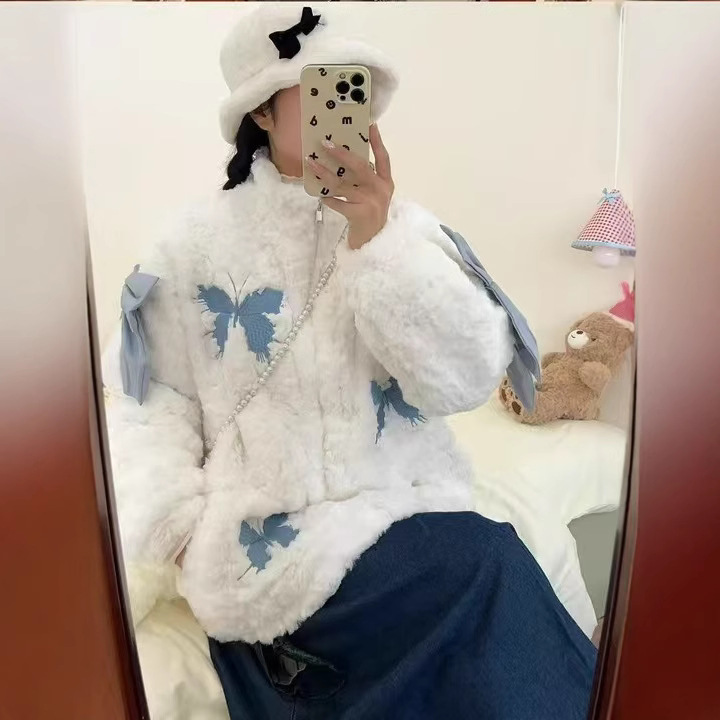(2개) 블루 스웨터 카디건 니트 가을과 겨울 새로운 봉제 자켓