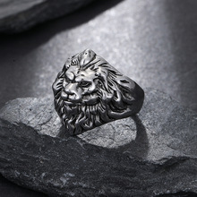 厂家直供新款复古霸气狮头戒指做旧个性时尚暗黑风指环新潮饰品男