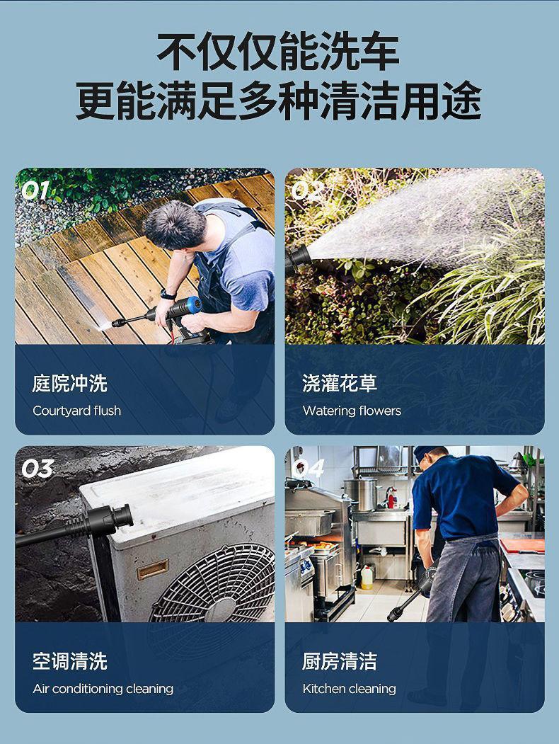 Puluchi High-Pressure Car Wash Water Gun with Brushless Motor, High-Power Portable Cleaning Device, Long-Lasting Lithium Battery, Wireless Car Wash Machine