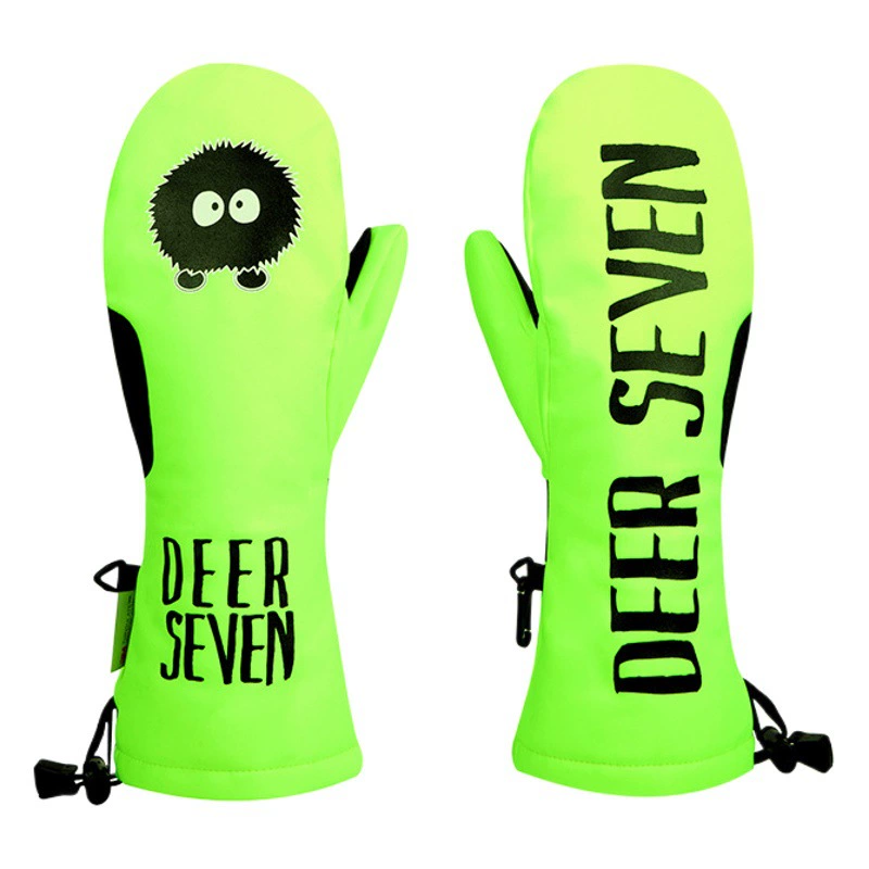 Перчатки для сноуборда Новинка Ширли для родителей и детей, зимние мужские и женские Мультяшные уличные ветрозащитные теплые спортивные перчатки для детей