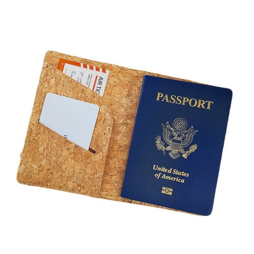 Cross-border Cork luggage tag passport holder cork luggage tag passport bag set
