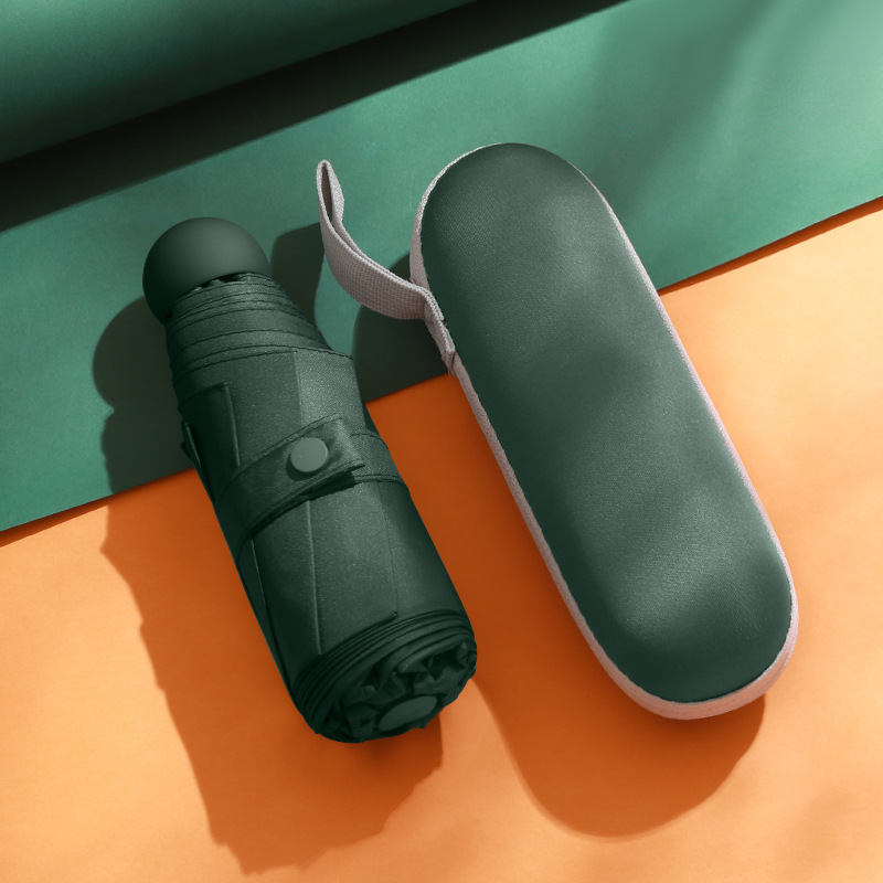 Paraguas de sol paraguas cinco veces protección solar de ocho huesos protección solar protección UV protección ultraligera pequeña cápsula plegable soleada y lluviosa paraguas publicidad paraguas