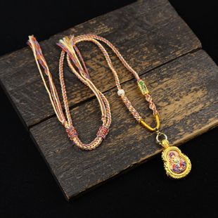 Eight Patron saint Lotus Gourd Thangka Portrait Dragon Wuye Benmingfo New Chinese Necklace Tassel Rope