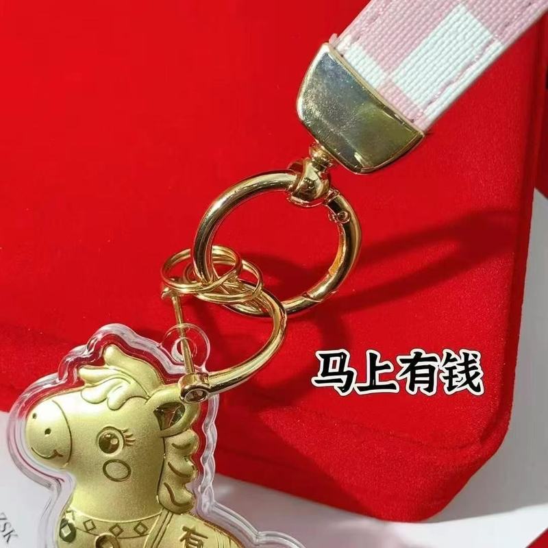 すぐにお金がもらえるキーホルダー、ゴールドペンダント、男性と女性のカップルバッグペンダント、クリエイティブな個性、かわいいキーホルダーギフト|undefined
