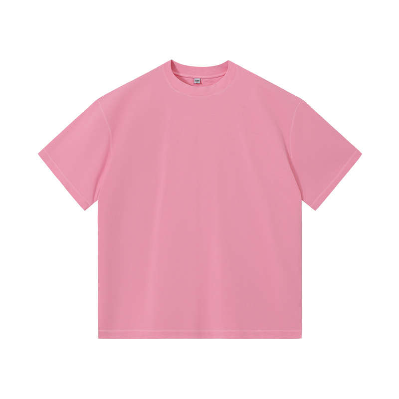 350G ropa de hombre lavado con agua viejo desgaste chaqueta blanca marca pesada camiseta de algodón camiseta de manga corta conjunto personalizado