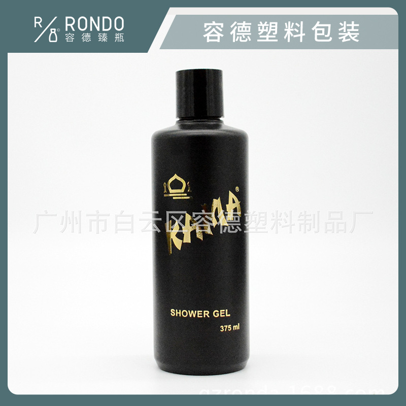 HDPE塑料瓶 工艺烫金化妆品瓶 400ML洗发水瓶子厂家 新款沐浴露瓶