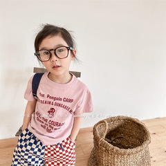 2024 Children's Clothing Summer Children's Korean Short Sleeve Printed + Embroidered T-shirt Girls and Boys Bottoming Shirt 123205