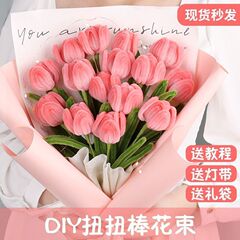 郁金香diy材料包手工花束扭扭棒编织七夕母亲节老师送女朋友礼物
