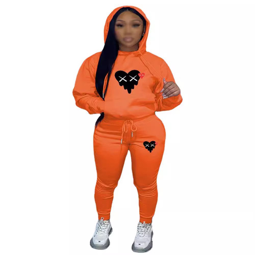 Independent store large size independent store European and American women's fashion personalized print casual fashion sweatshirt set of two