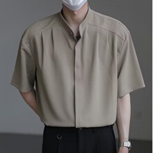 Z 33187 Men's Pleated Short Sleeve Shirt ���ж����r�� �羳��