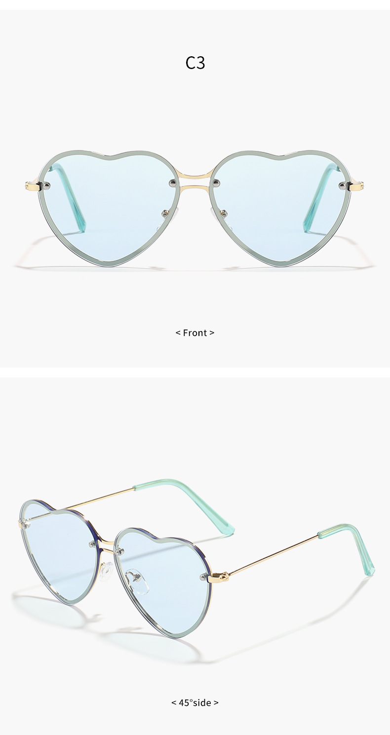 Fashion Heart Shape Pc Special-shaped Mirror Frameless Women's Sunglasses display picture 3