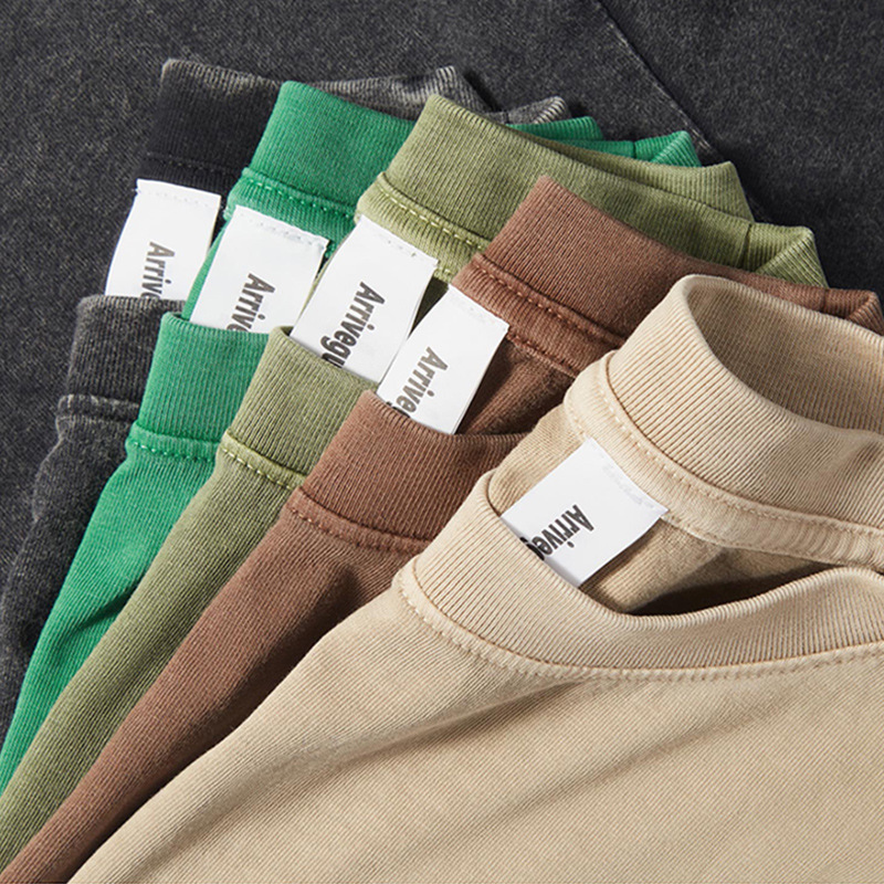 Ag 250グラムの重いポンドのアメリカのレトロな水洗いは古い純綿の大きい肩のtシャツを作って雪の大きいサイズの半袖の男性を炒めて注文します。