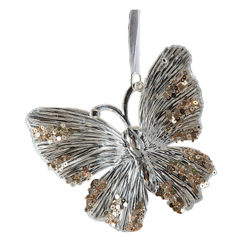Adornos navideños transfronterizos lentejuelas colgantes acrílicos colgantes de copo de nieve transparente accesorios de decoración de la escena del árbol de Navidad